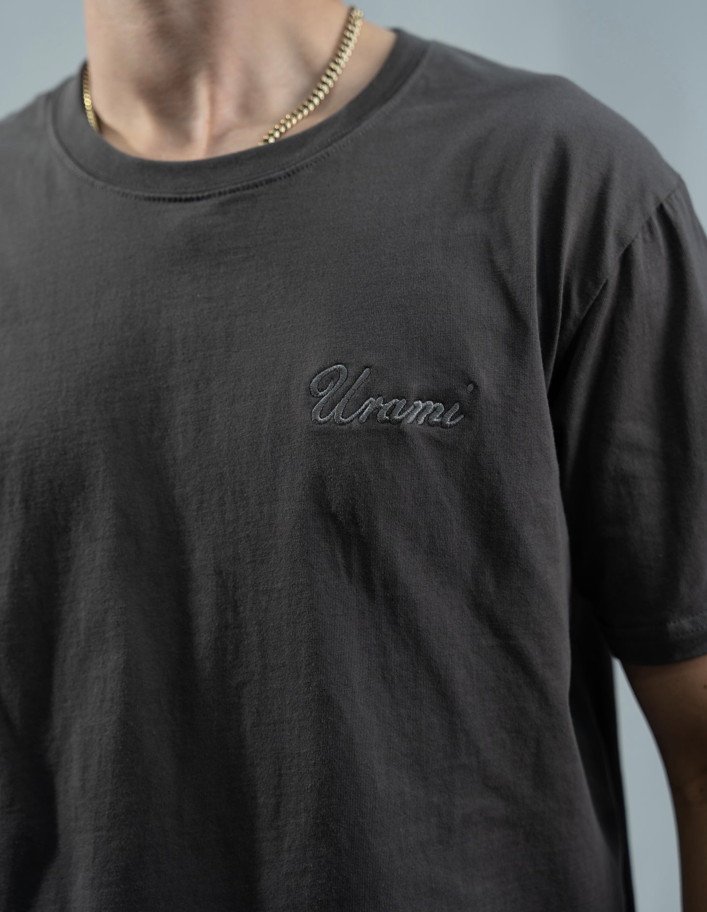 Grey Cursive Logo T-Shirt