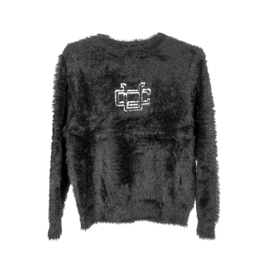 Black Fuzzy Knit Sweater