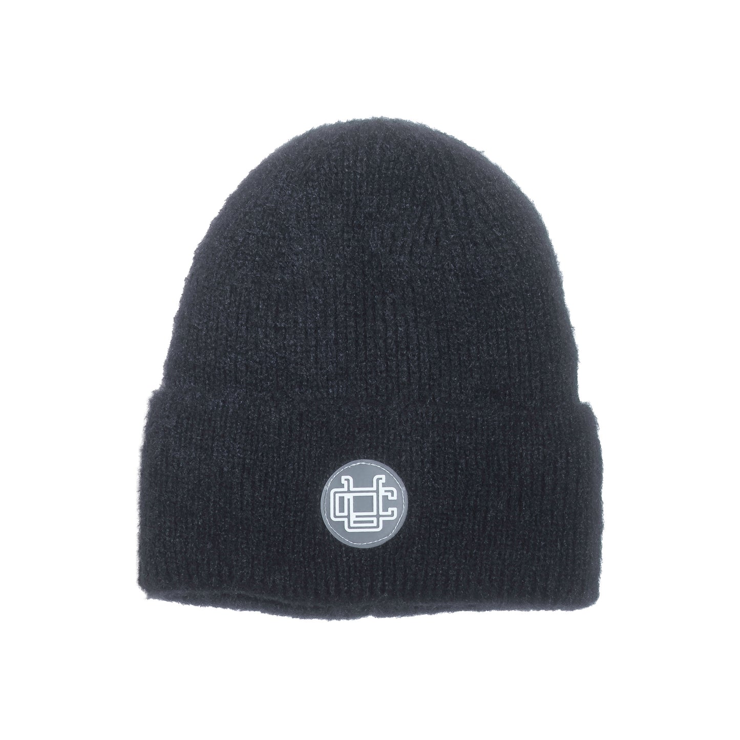 Black Fuzzy Knit Beanie